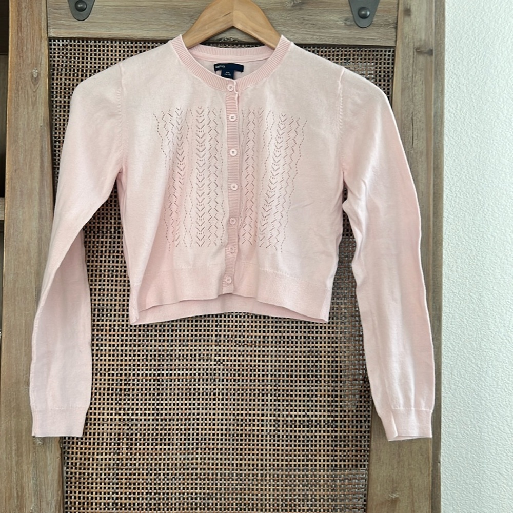 💖 BUY 2 for $15💖GAP Pink Long-sleeve Cropped Cardigan sz XXL